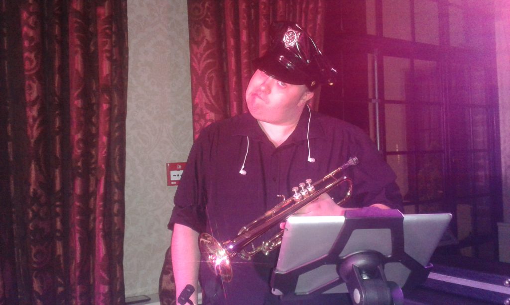 Pulse Wedding Band Western House Ayrshire 22-08-2015 Dougie in police hat