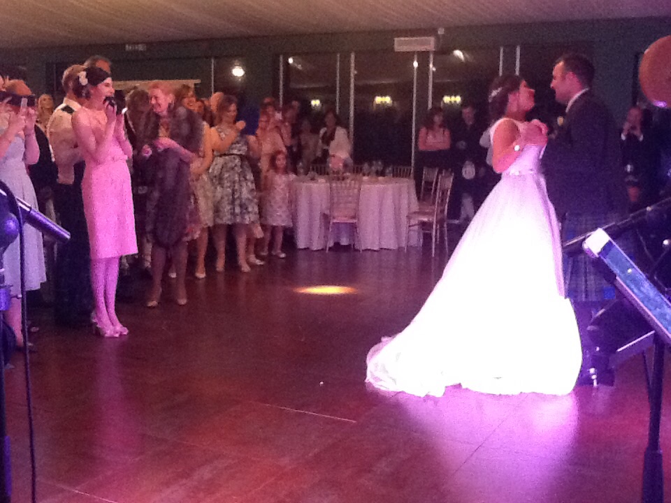 Wedding Band Ayrshire Bride and groom on the dance floor dancing 1st dance