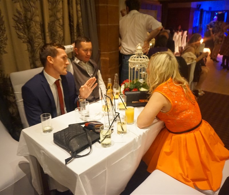 Pulse wedding Band Ayrshire - guests at table at Piersland House, Troon