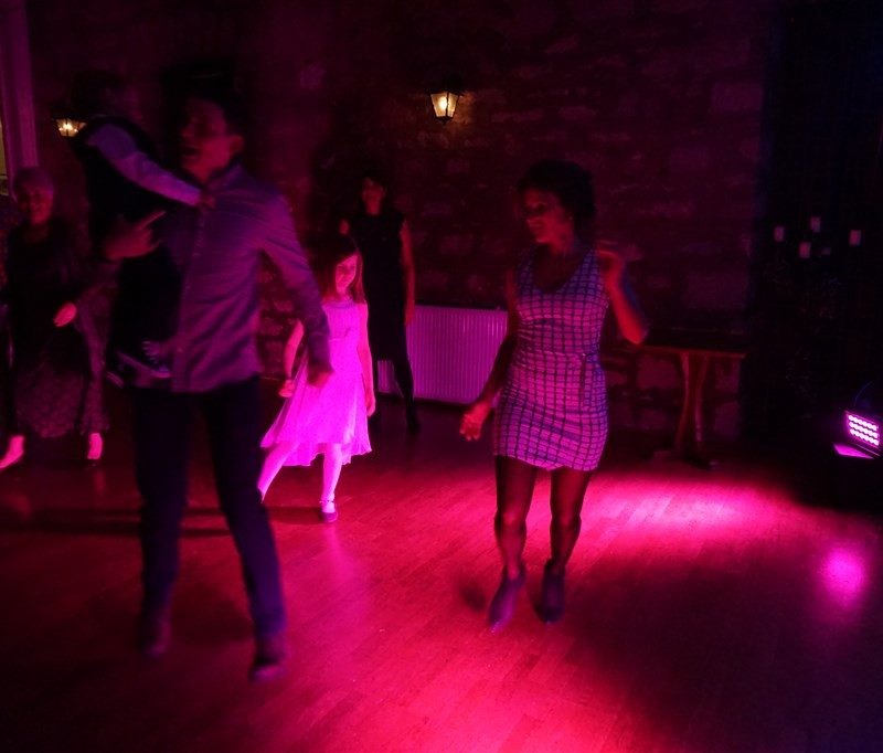 Pulse wedding band in Culcreuch Castle Fintry near Glasgow people dancing on busy dance floor