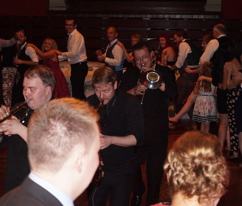 Pulse wedding bands Glasgow & Ayrshire brass section at Rutherglen Town Hall Glasgow near Glasgow