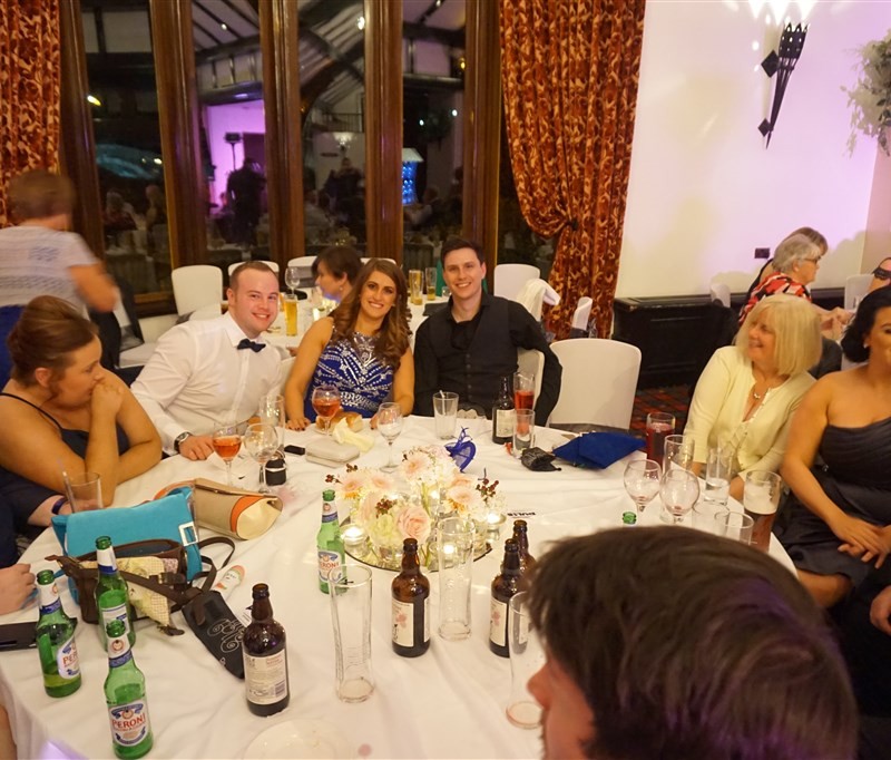 Pulse wedding band Ayrshire & Glasgow in Brig O’ Doon Ayrshire wedding guests at table