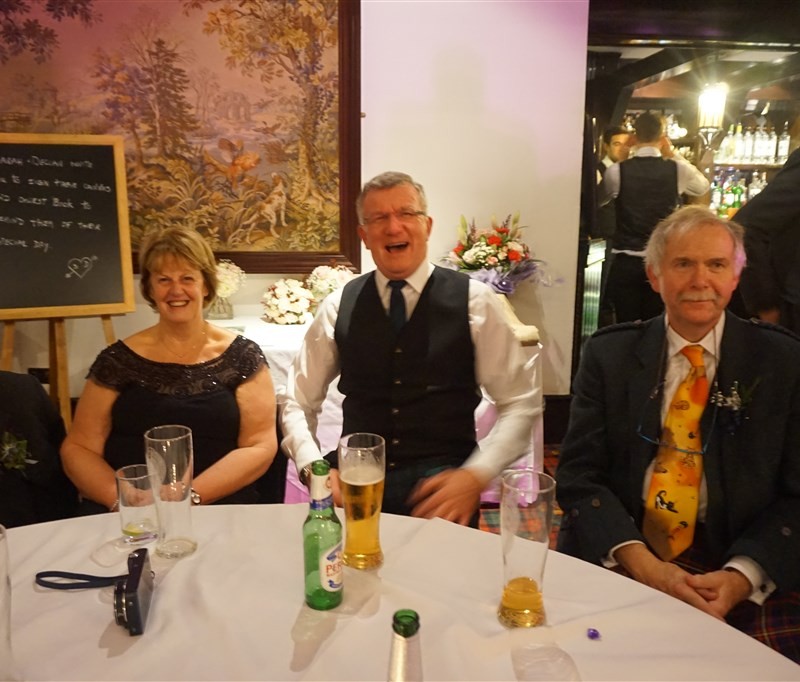 Pulse wedding band Ayrshire & Glasgow in Brig O’ Doon Ayrshire wedding guests at table
