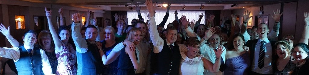 Pulse wedding band Ayrshire & Glasgow in Gailes Hotel Irvine group shot on busy dance floor